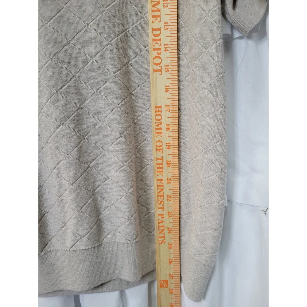 Banana Republic Mens Large Beige Diamond Quilted Knit Short Sleeve Polo  214